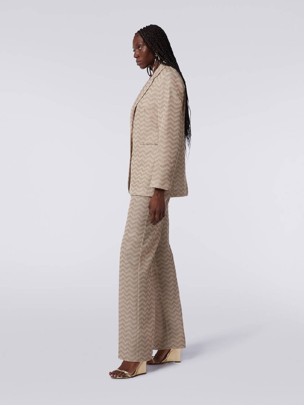 M Missoni Pantaloni dritti in cotone chevron Cyber Monday