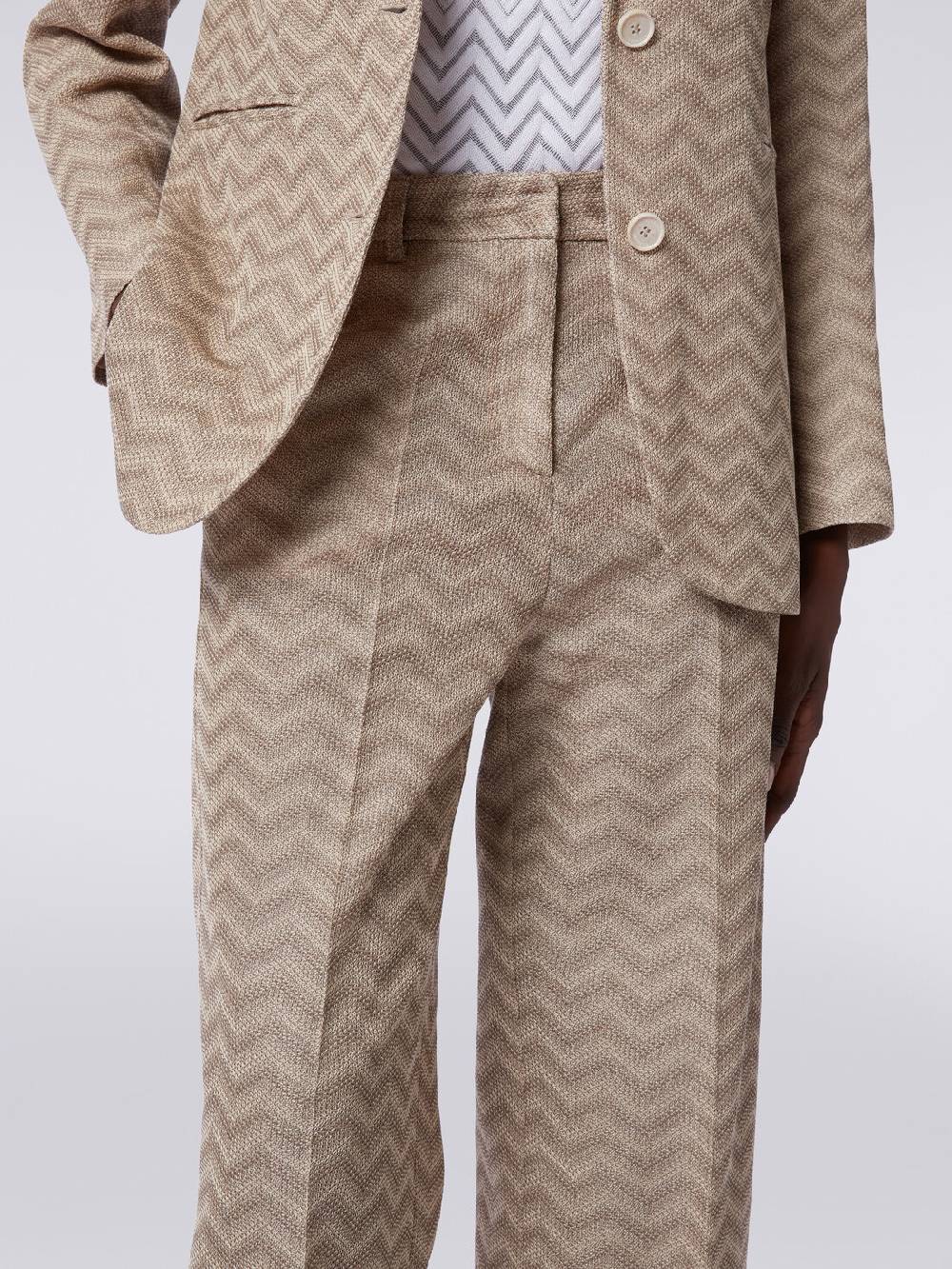 M Missoni Pantaloni dritti in cotone chevron Cyber Monday