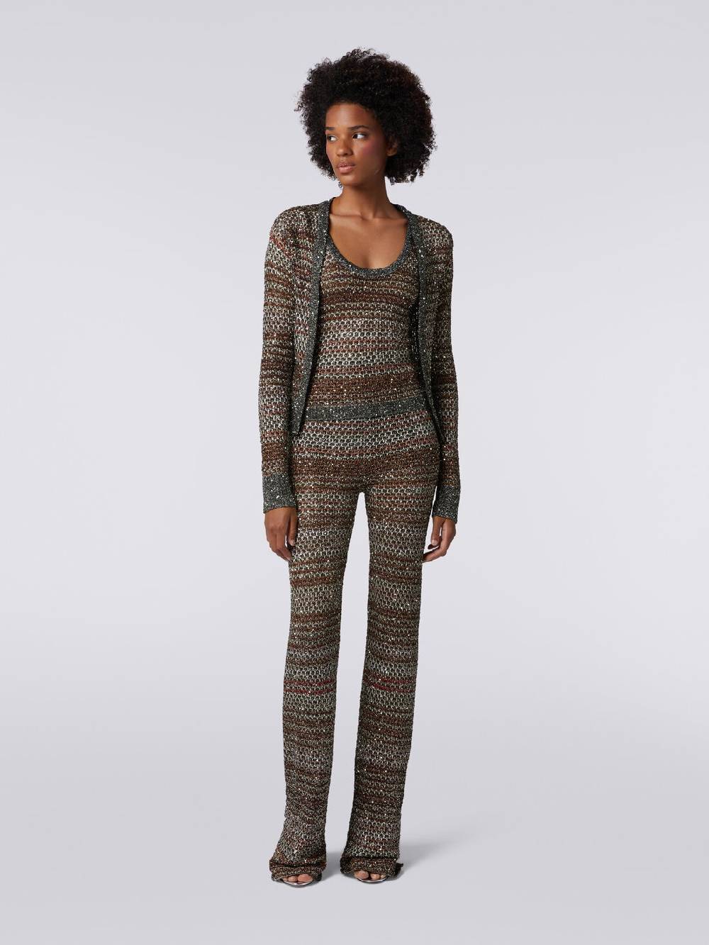 M Missoni Pantaloni in maglia a rete con applicazione di paillettes Offerta natalizia