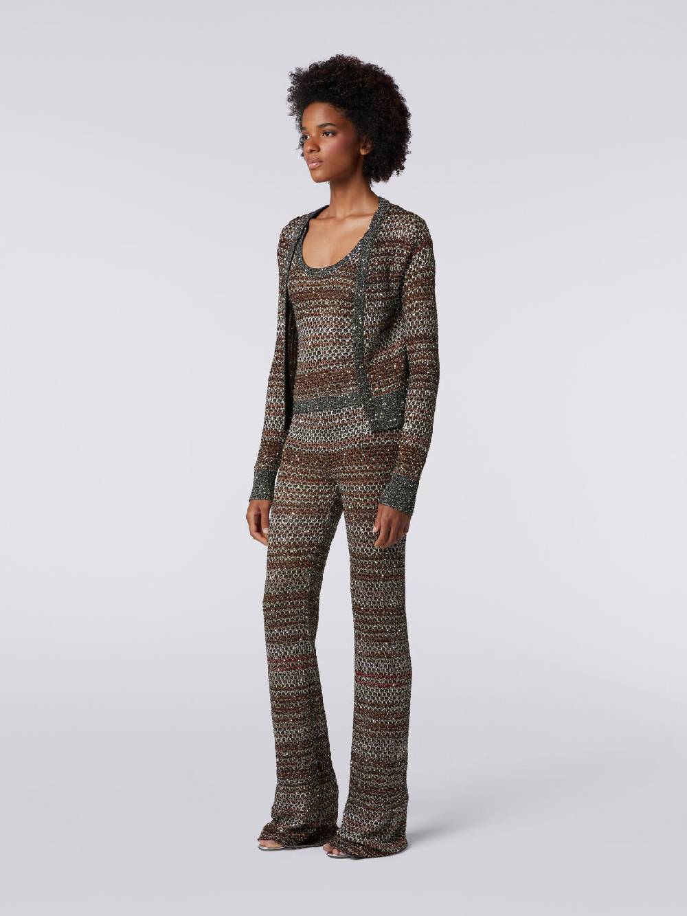 M Missoni Pantaloni in maglia a rete con applicazione di paillettes Offerta natalizia