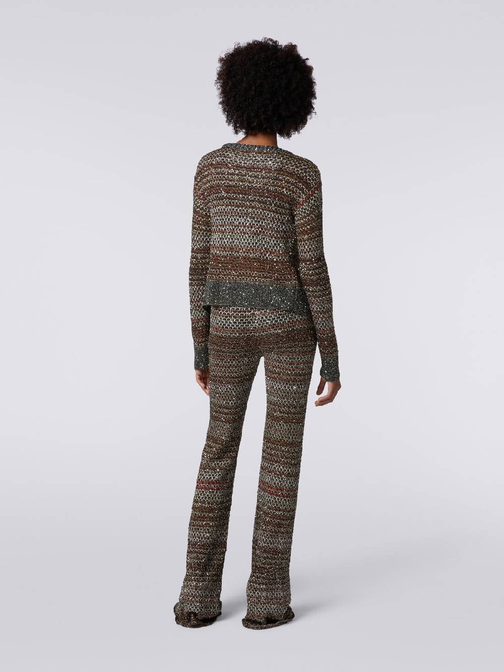 M Missoni Pantaloni in maglia a rete con applicazione di paillettes Offerta natalizia