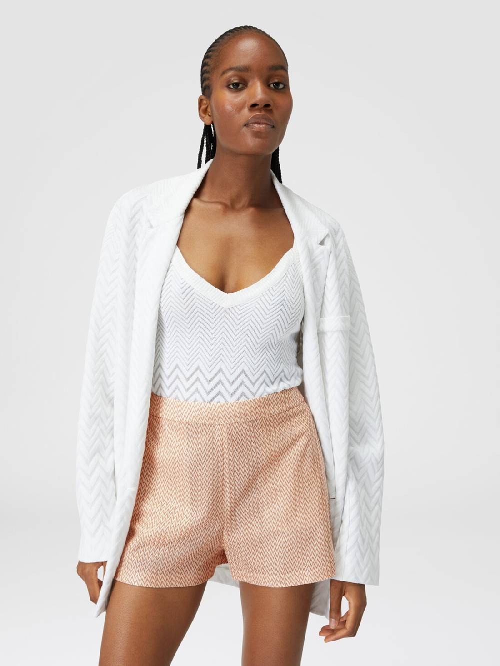 M Missoni Shorts in misto viscosa lamé chevron Offerta Pasqua