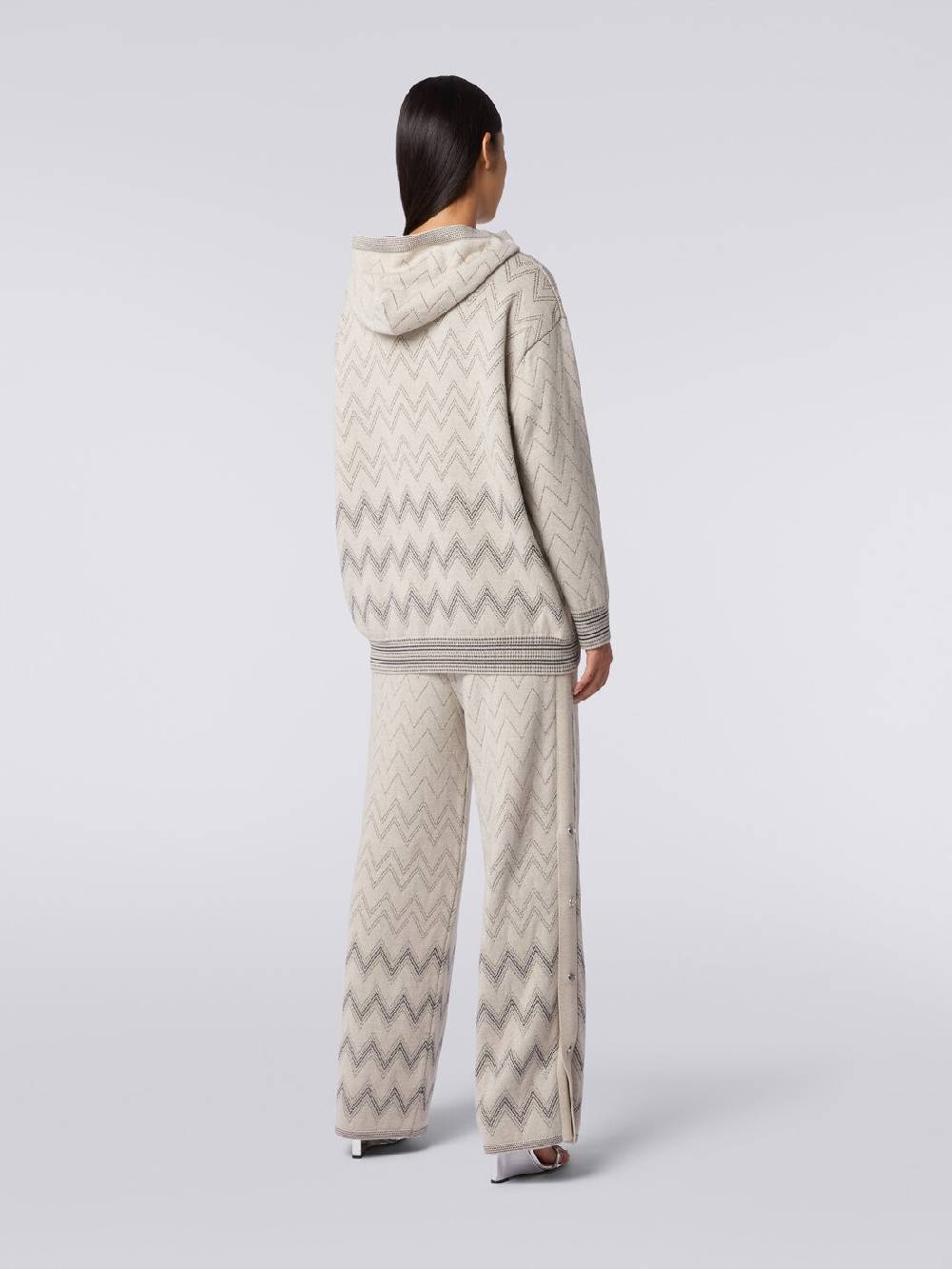 M Missoni Joggers in lana e viscosa zig zag con lurex Offerta per la Festa della Mamma