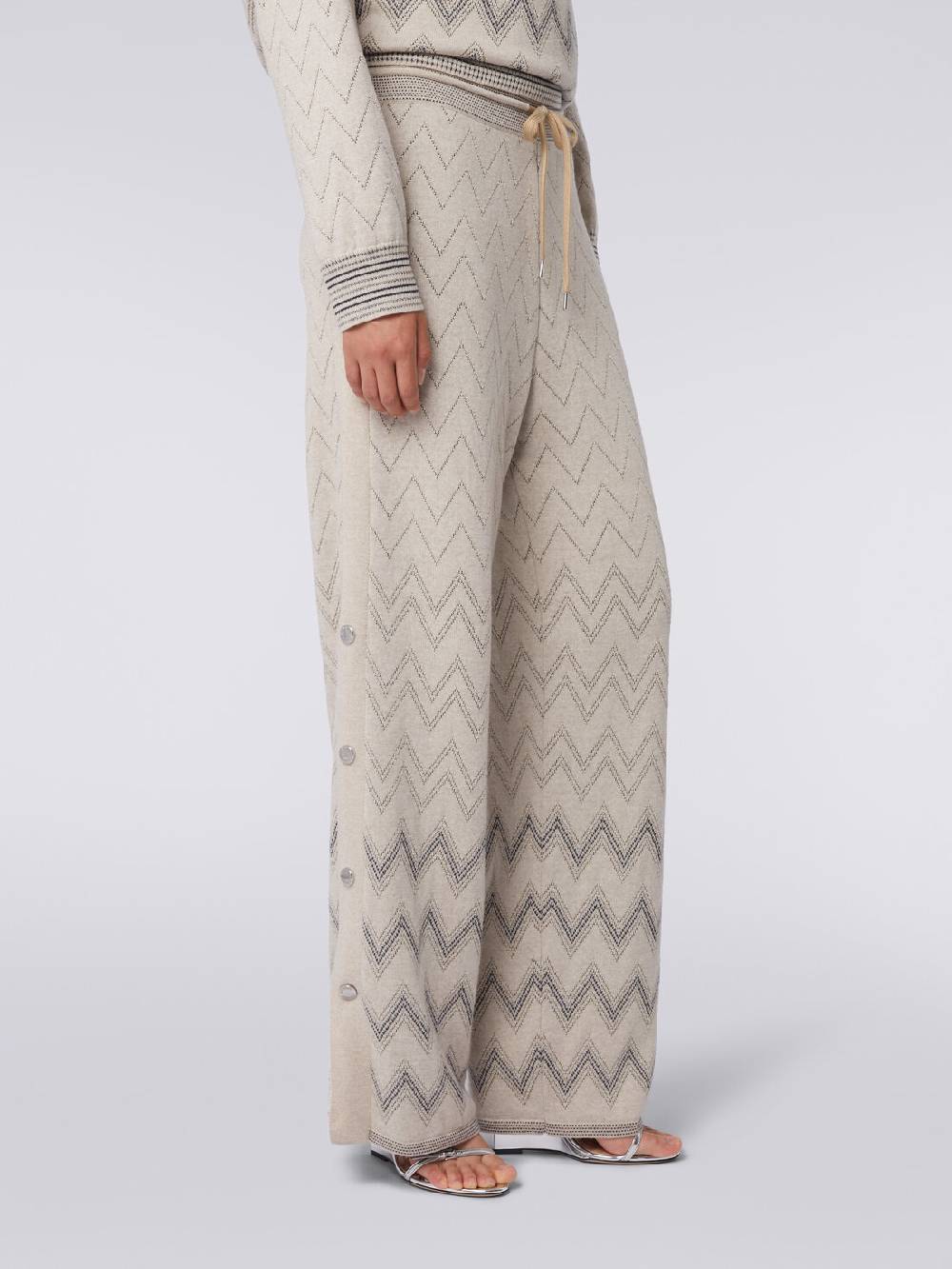 M Missoni Joggers in lana e viscosa zig zag con lurex Offerta per la Festa della Mamma