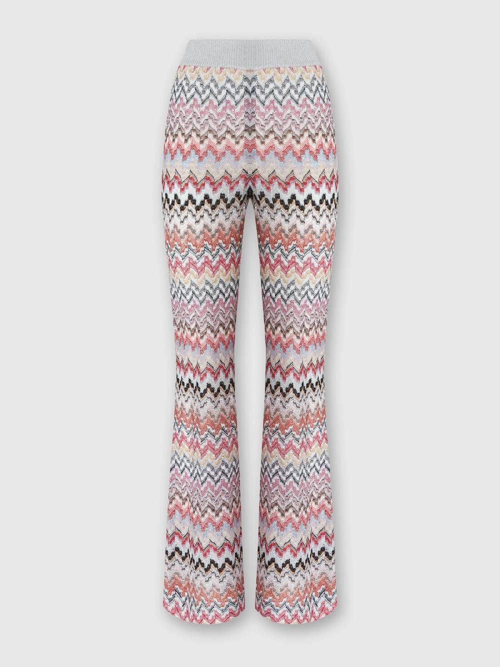 M Missoni Pantaloni flare in misto viscosa lamé zig zag Offerta Giorno del Papà