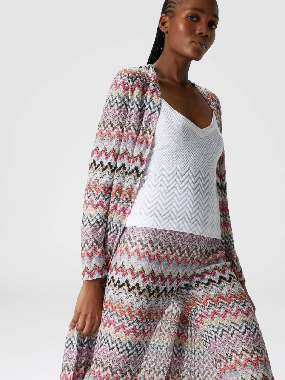M Missoni Pantaloni flare in misto viscosa lamé zig zag Offerta Giorno del Papà