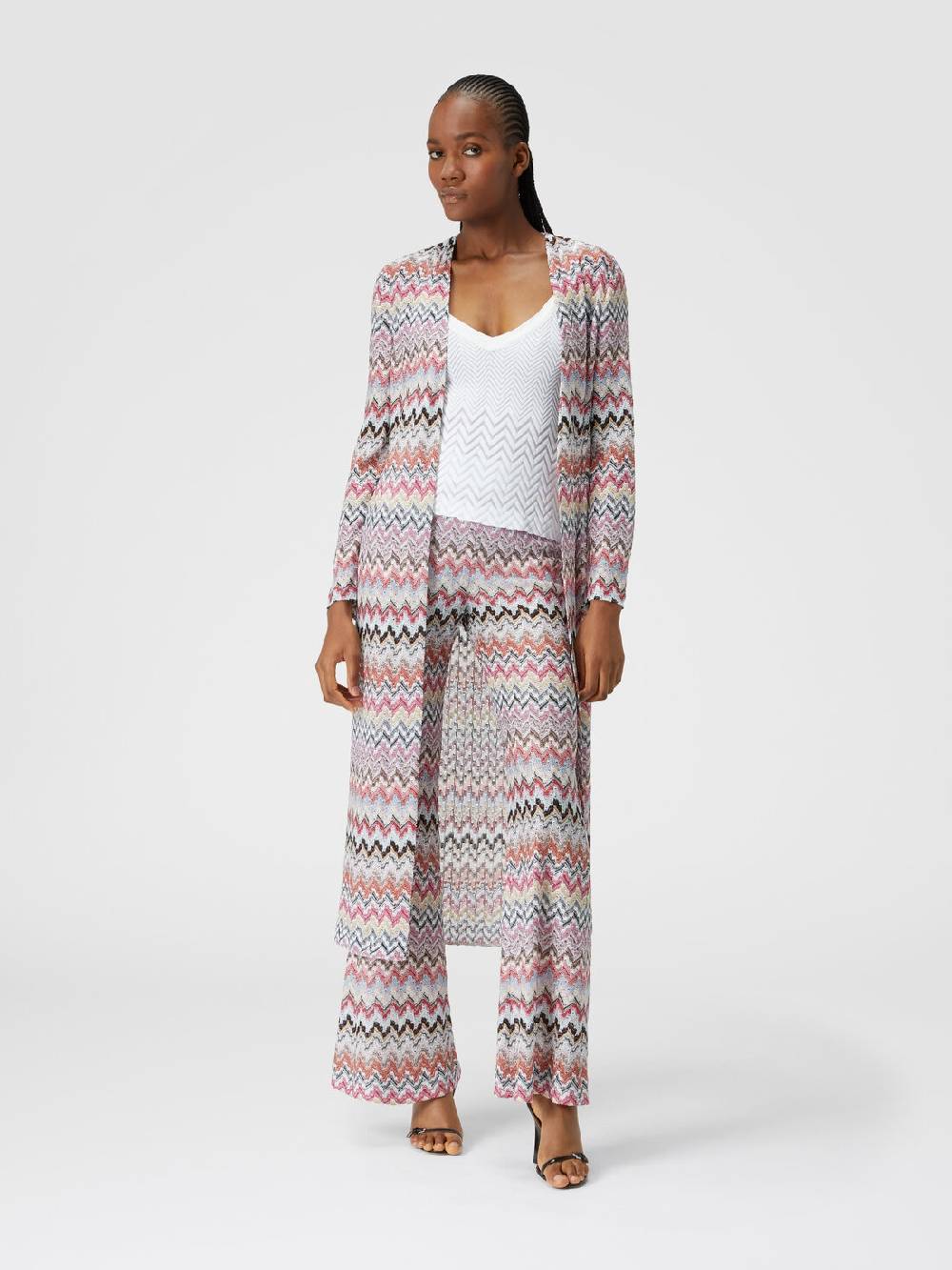 M Missoni Cardigan lungo in maglia lamé zig zag Offerta San Valentino