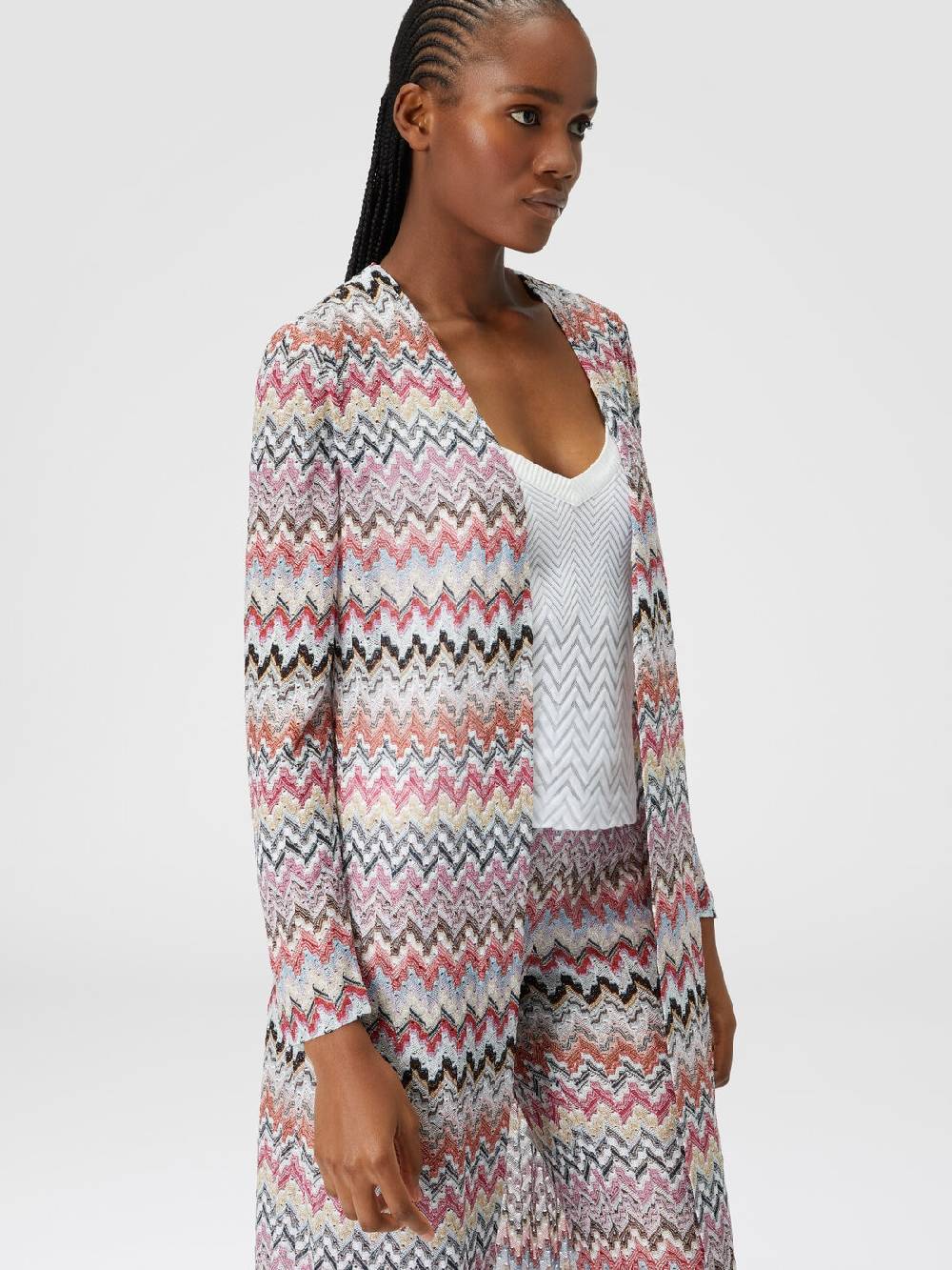 M Missoni Cardigan lungo in maglia lamé zig zag Offerta San Valentino