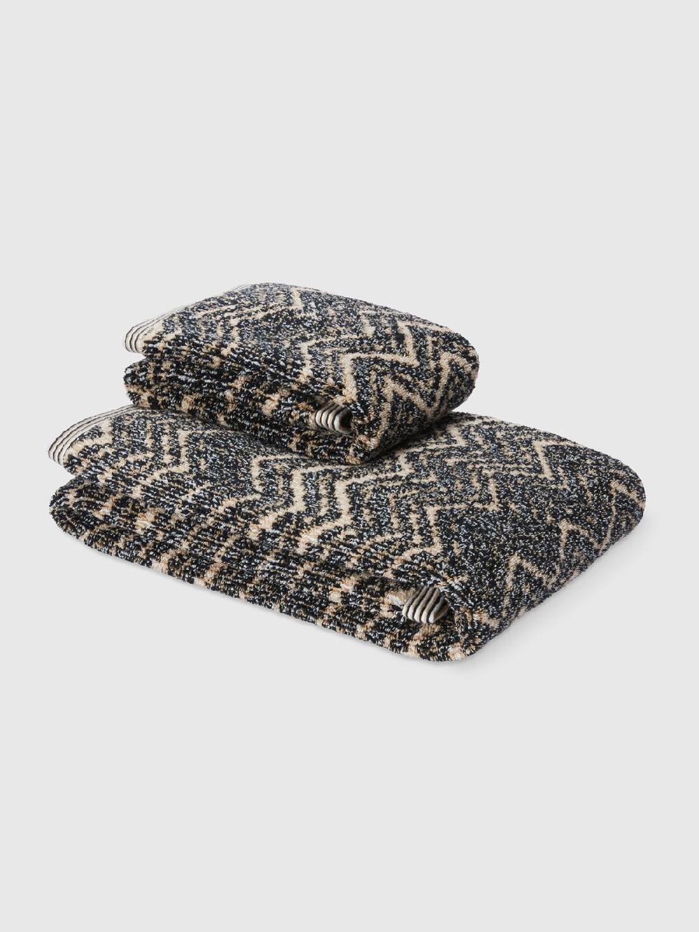 M Missoni Set 2 pezzi di asciugamani da bagno Azul in spugna di cotone Vendita calda