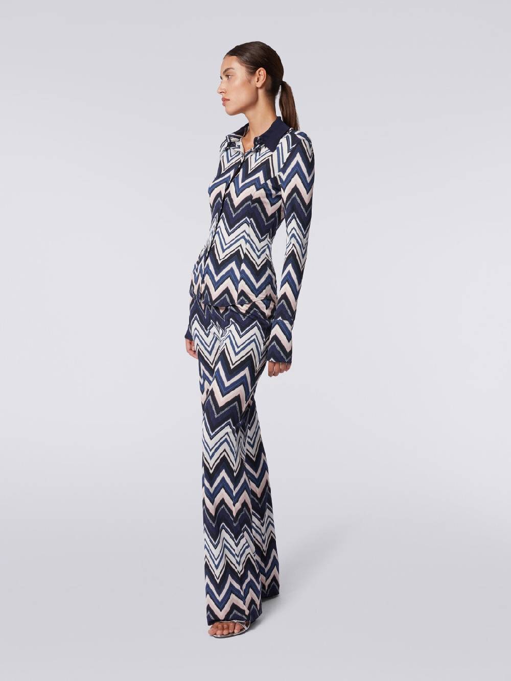 M Missoni Pantaloni in viscosa con stampa zig zag Grandi sconti