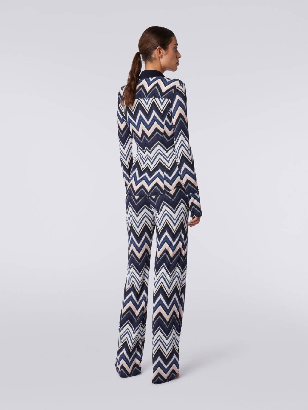 M Missoni Pantaloni in viscosa con stampa zig zag Grandi sconti