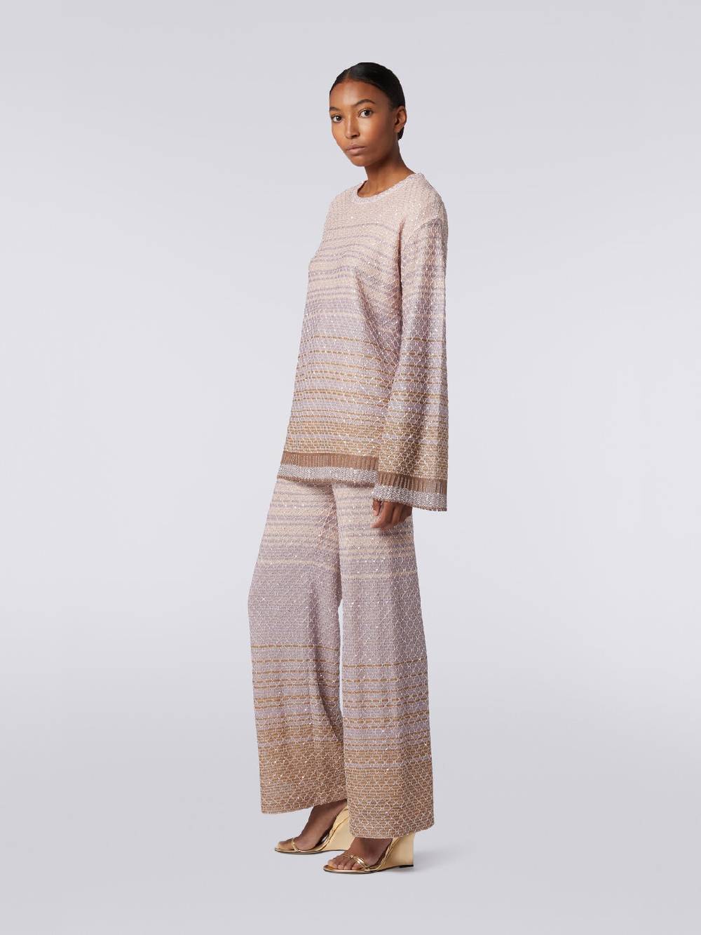 M Missoni Pantaloni in maglia dégradé con paillettes Nuovi prodotti