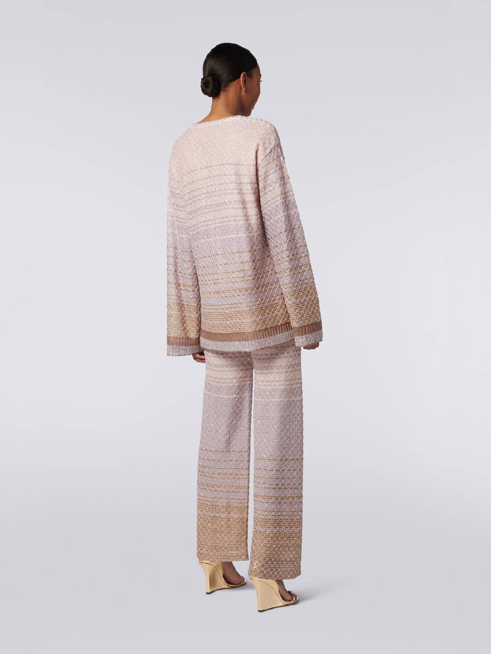 M Missoni Pantaloni in maglia dégradé con paillettes Nuovi prodotti
