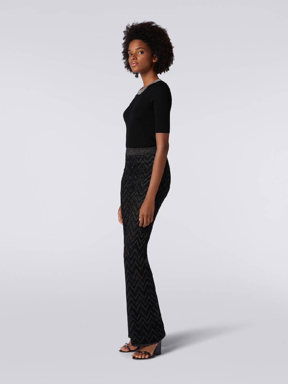 M Missoni Pantaloni in maglia di viscosa zig zag con lurex Comprane uno, ottenene uno gratis