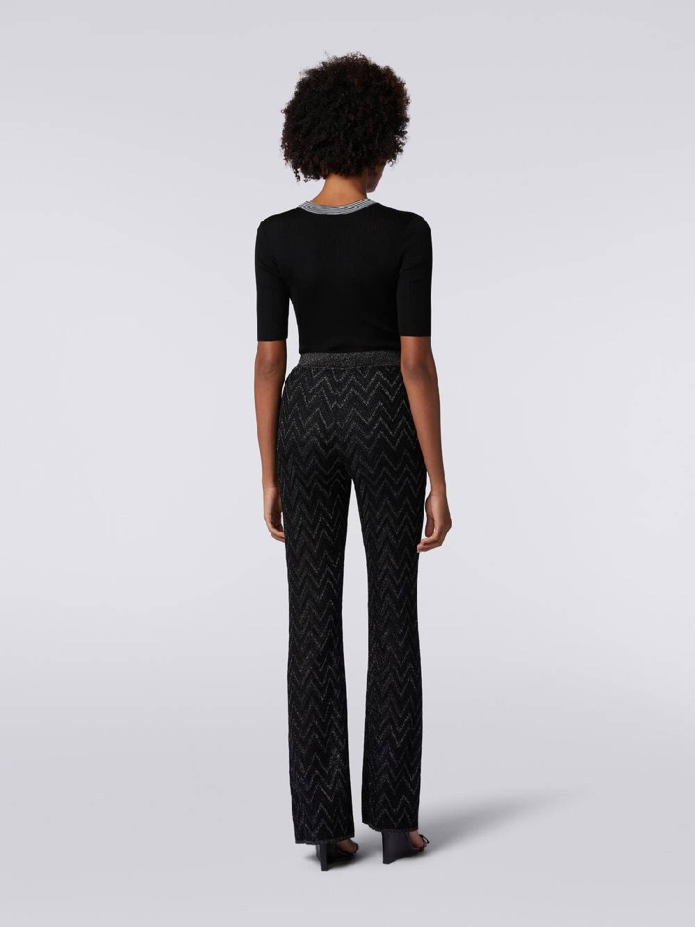 M Missoni Pantaloni in maglia di viscosa zig zag con lurex Comprane uno, ottenene uno gratis