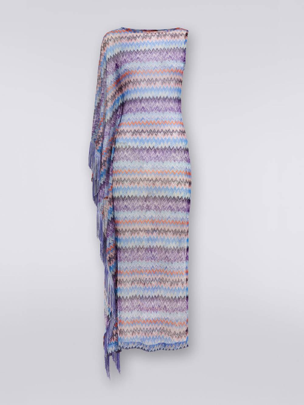 M Missoni Copricostume lungo in tulle di viscosa chevron con frange Enormi risparmi