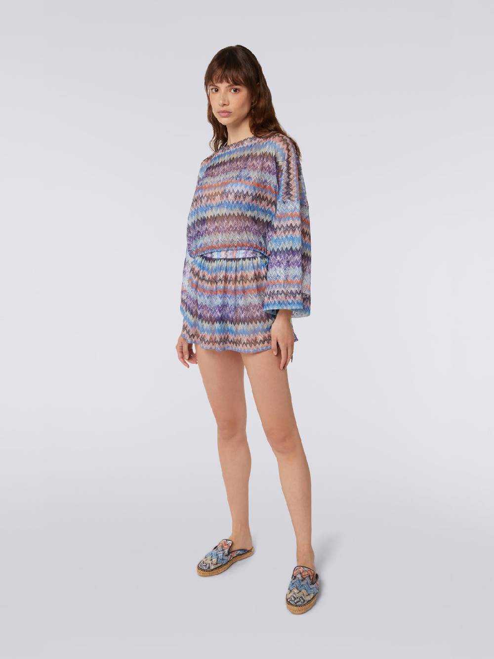 M Missoni Blusa copricostume in tulle di viscosa chevron Prezzo basso
