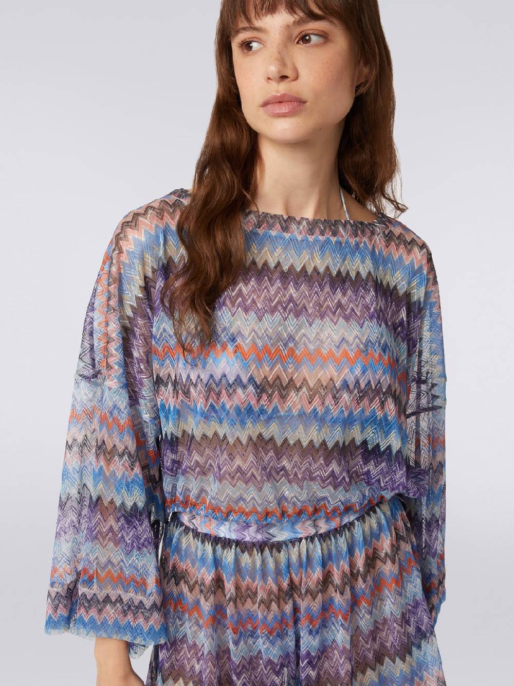 M Missoni Blusa copricostume in tulle di viscosa chevron Prezzo basso