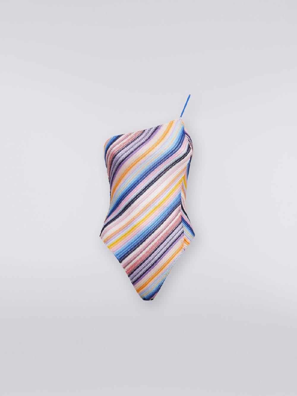 M Missoni Costume intero monospalla in crochet rigato Offerta settimanale