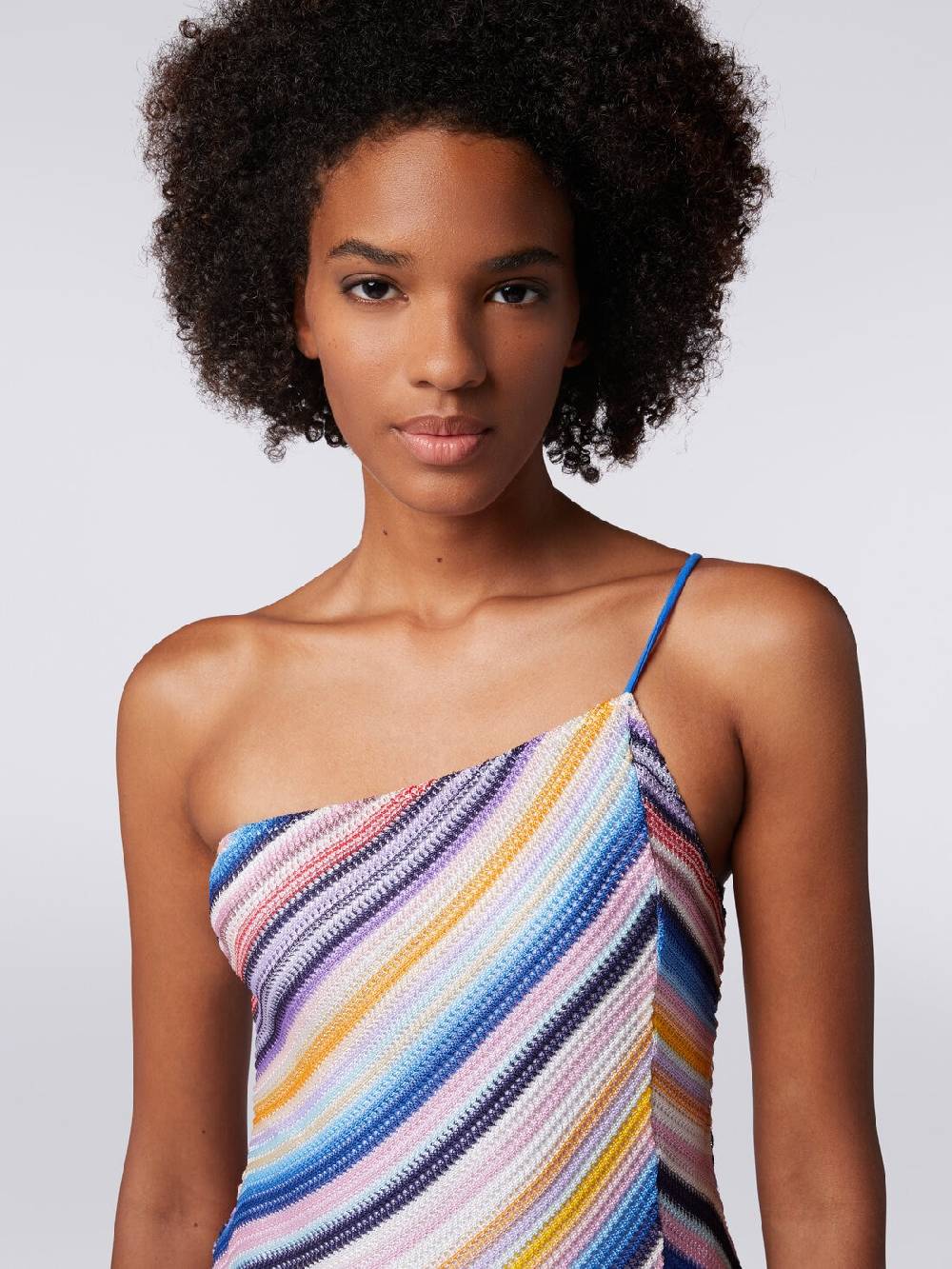 M Missoni Costume intero monospalla in crochet rigato Offerta settimanale