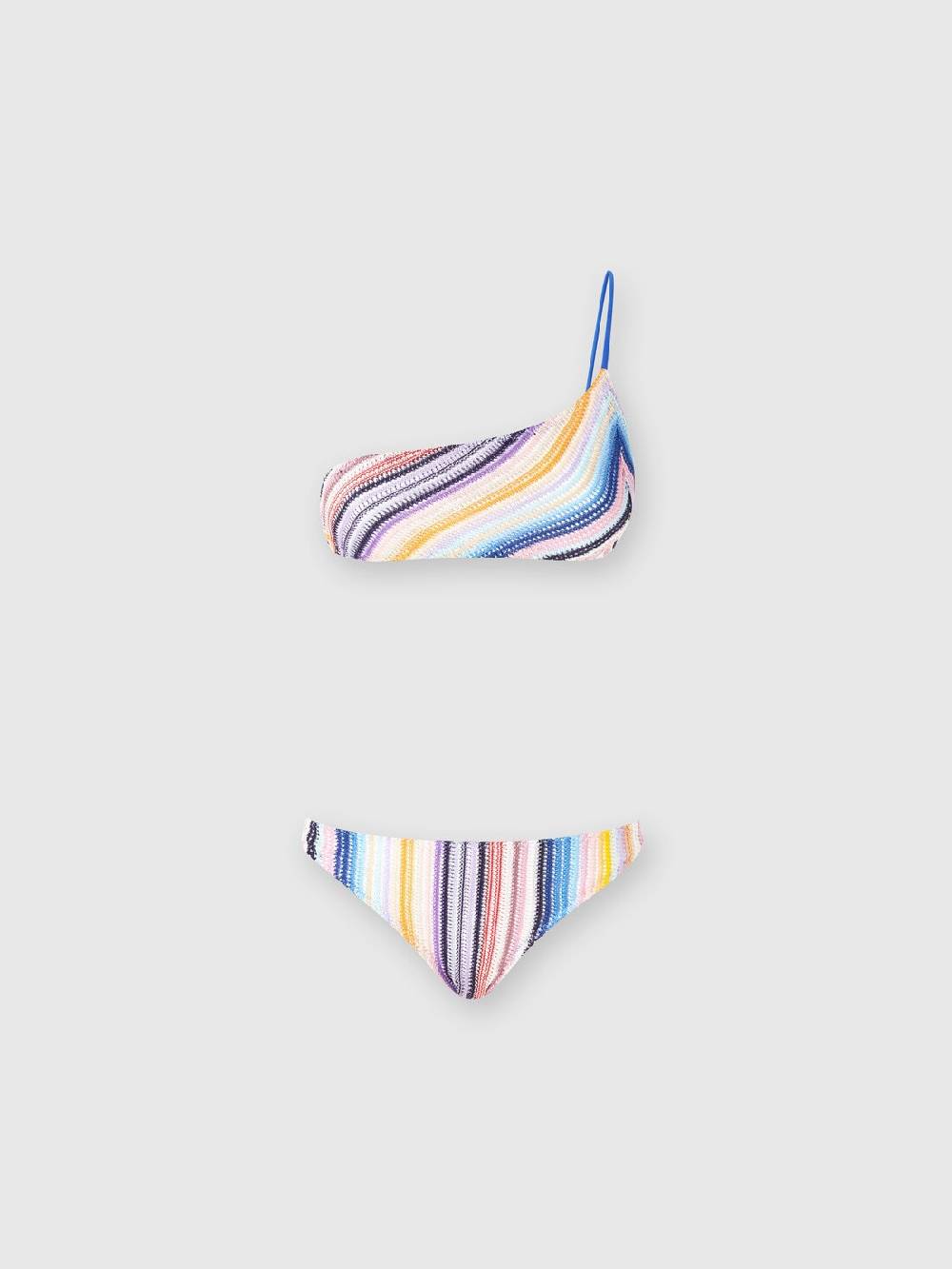 M Missoni Bikini monospalla in crochet rigato Rilascio limitato