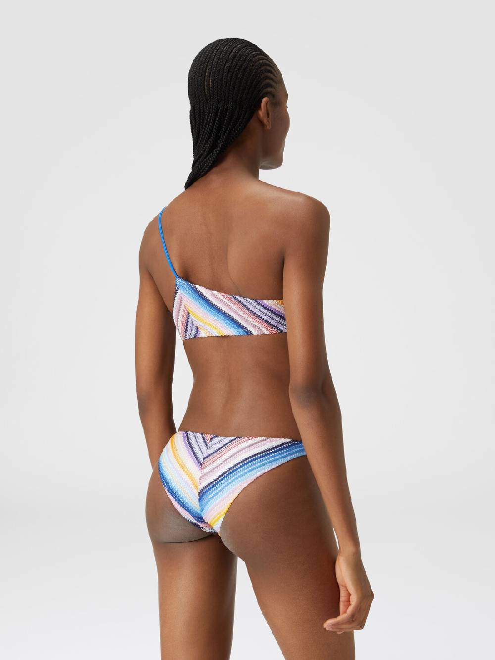 M Missoni Bikini monospalla in crochet rigato Rilascio limitato