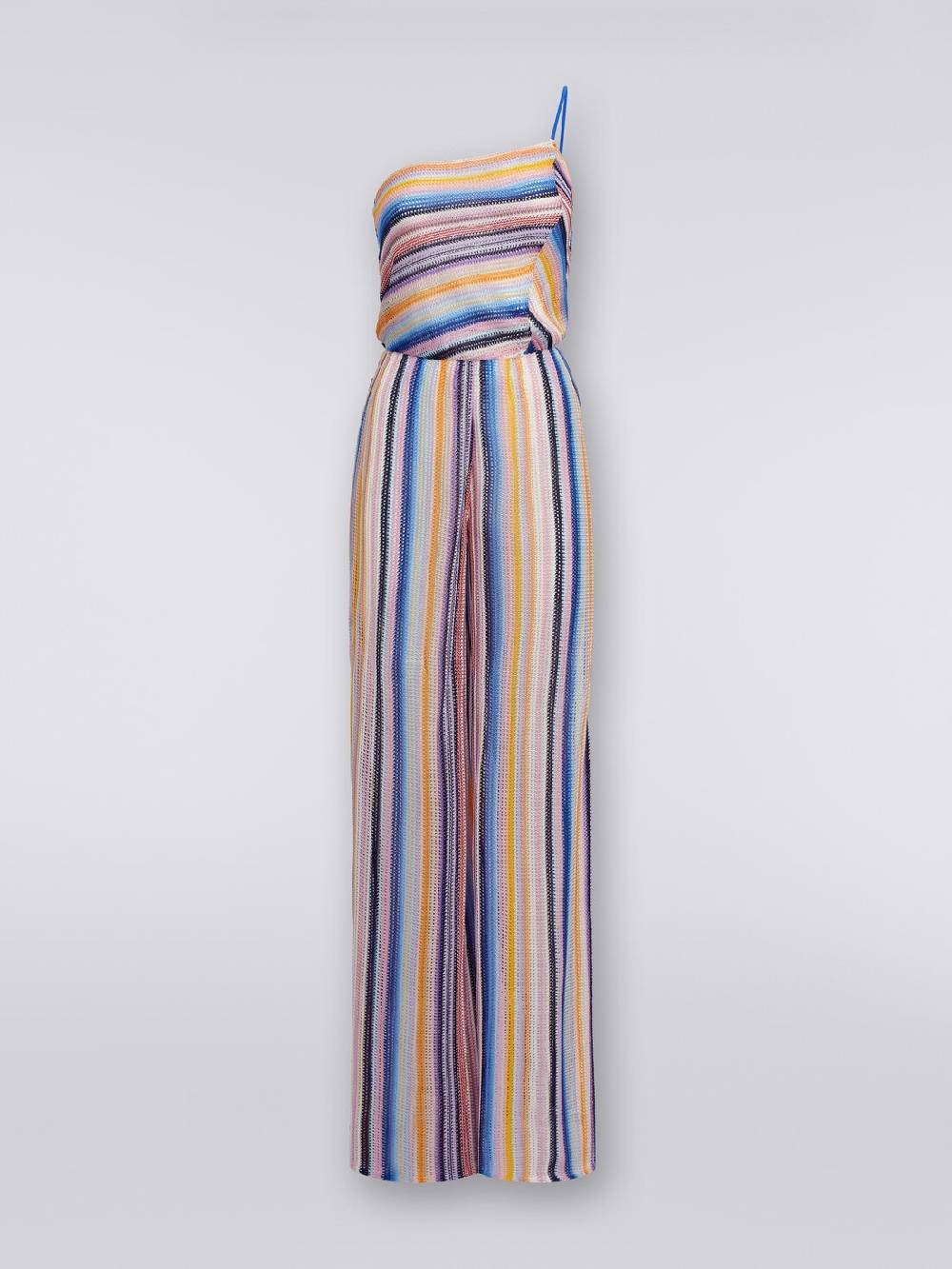 M Missoni Tuta pantalone monospalla in crochet rigato Ultimi tre giorni