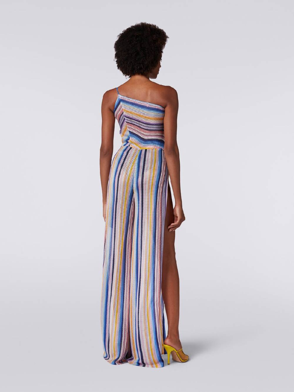 M Missoni Tuta pantalone monospalla in crochet rigato Ultimi tre giorni