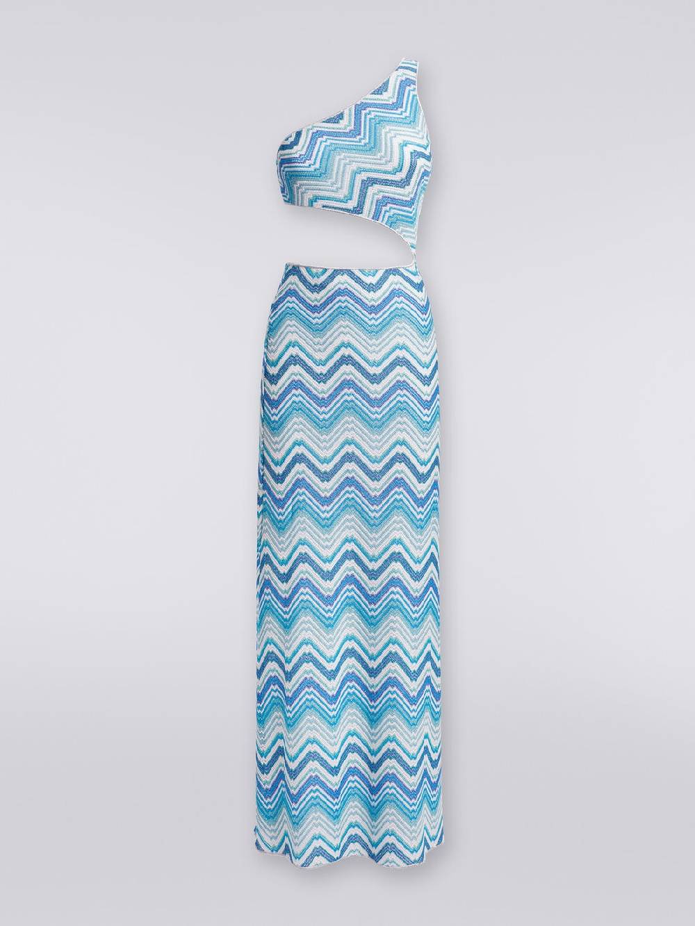 M Missoni Copricostume lungo in crochet chevron con taglio cut out e lurex Ultimi due giorni