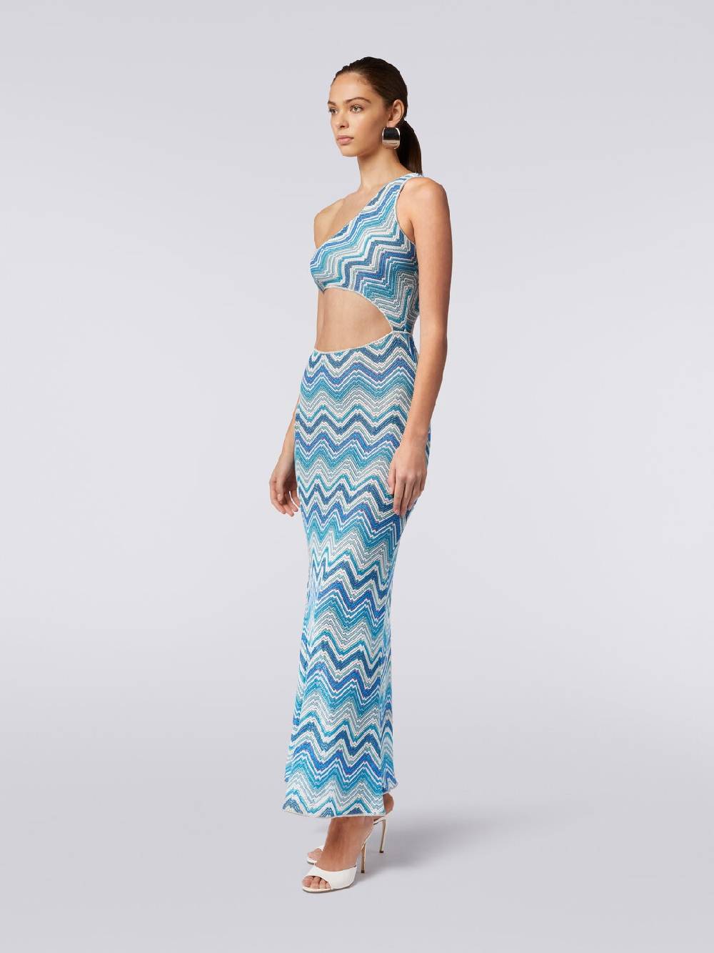 M Missoni Copricostume lungo in crochet chevron con taglio cut out e lurex Ultimi due giorni