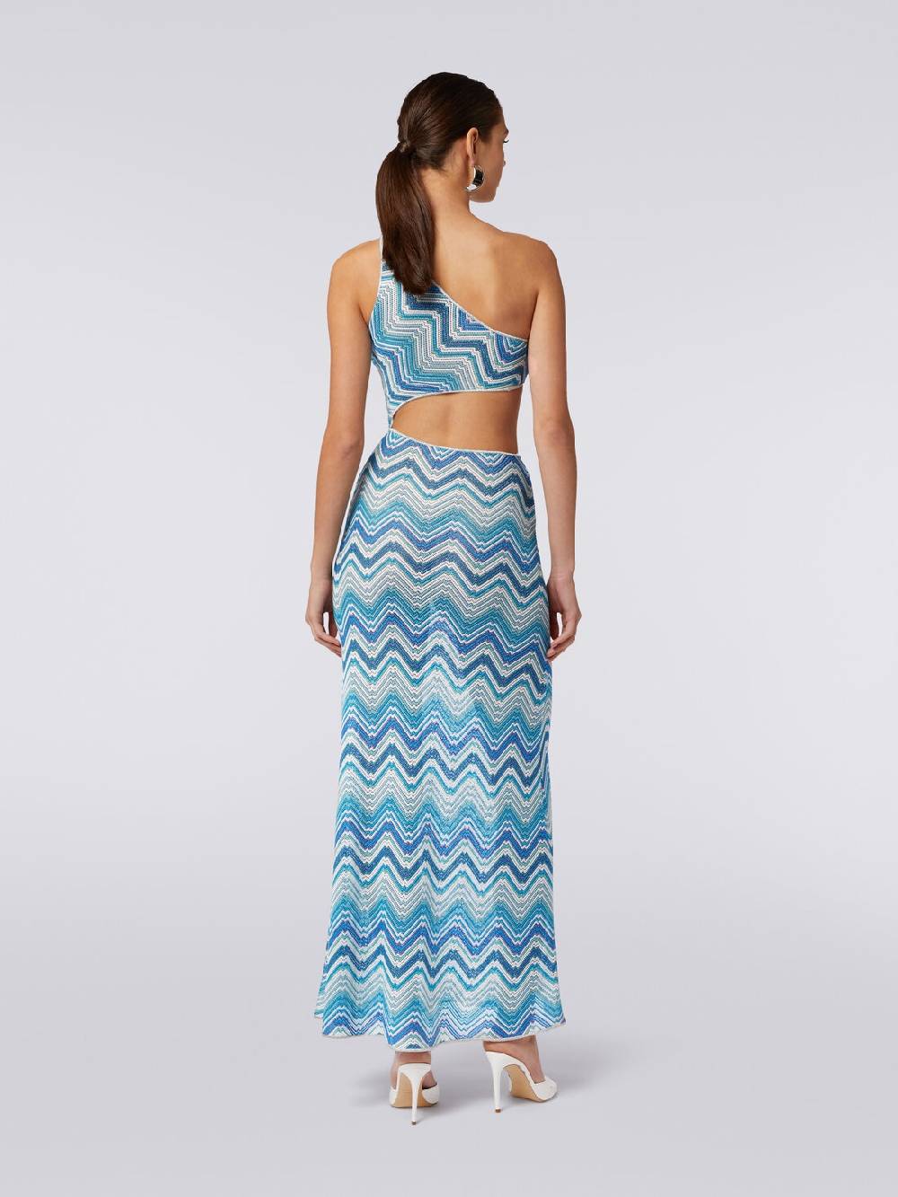 M Missoni Copricostume lungo in crochet chevron con taglio cut out e lurex Ultimi due giorni