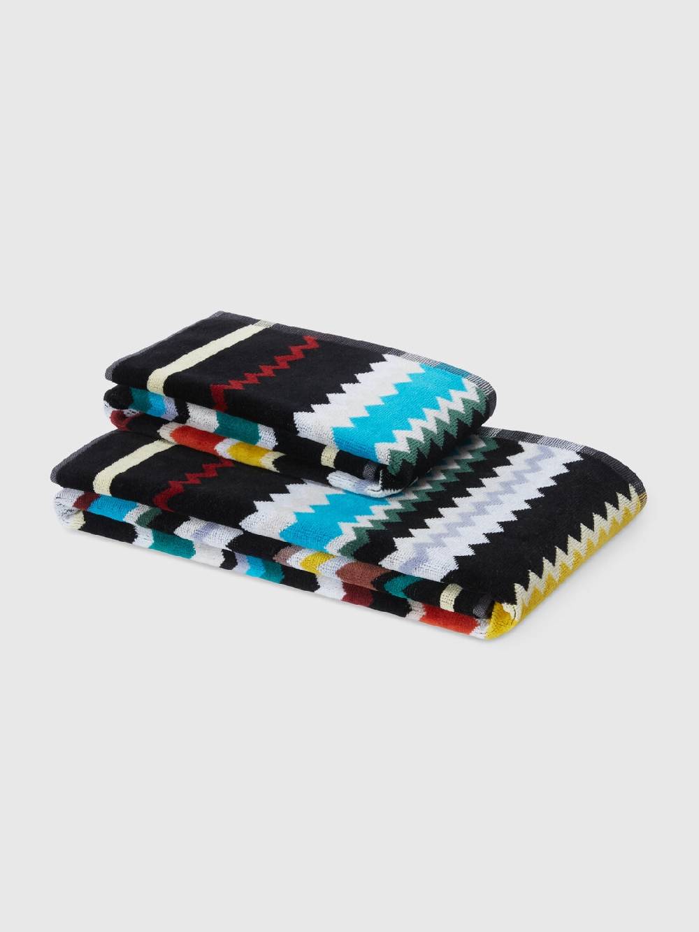 M Missoni Set 2 pezzi di asciugamani da bagno Curt in spugna di cotone chevron Solo un giorno rimasto