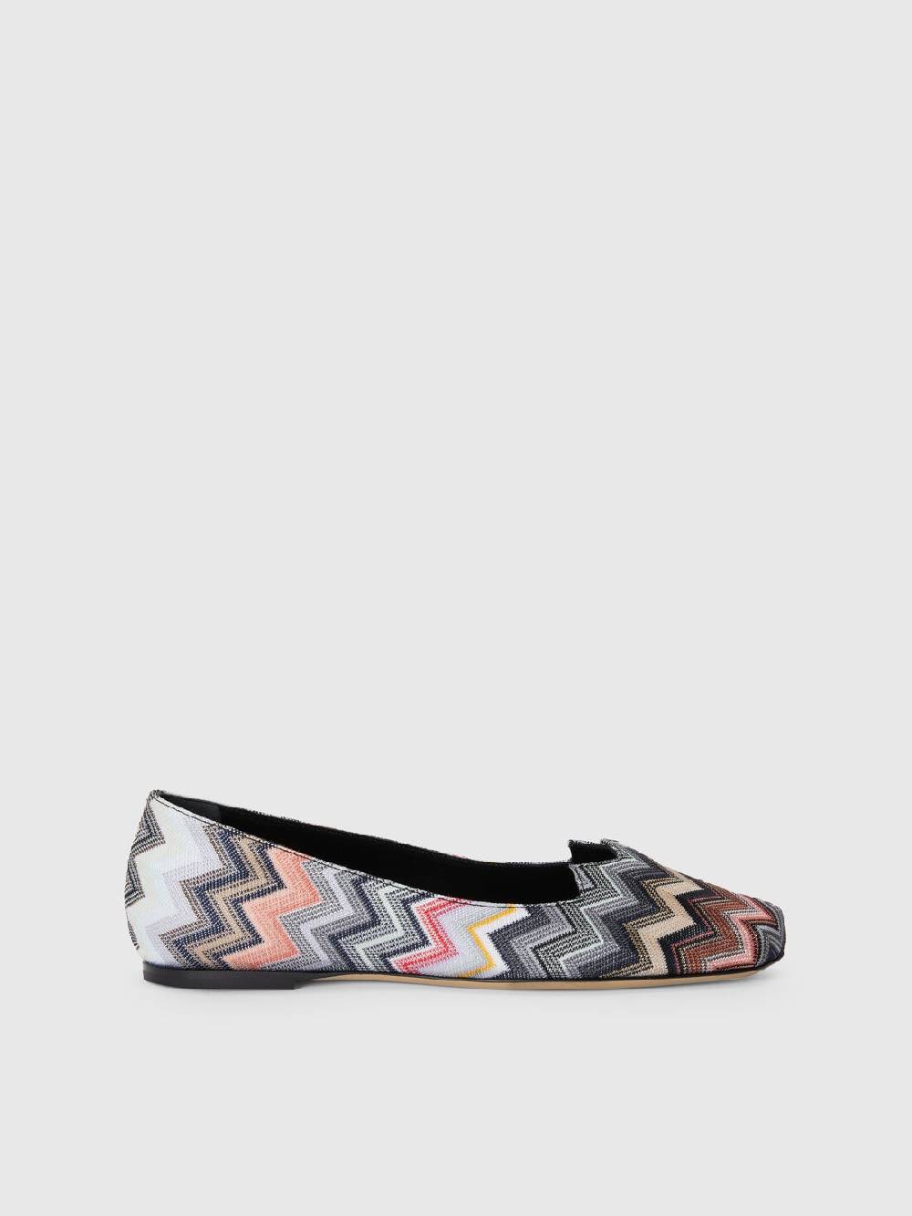 M Missoni Ballerine in tessuto chevron Super sconto