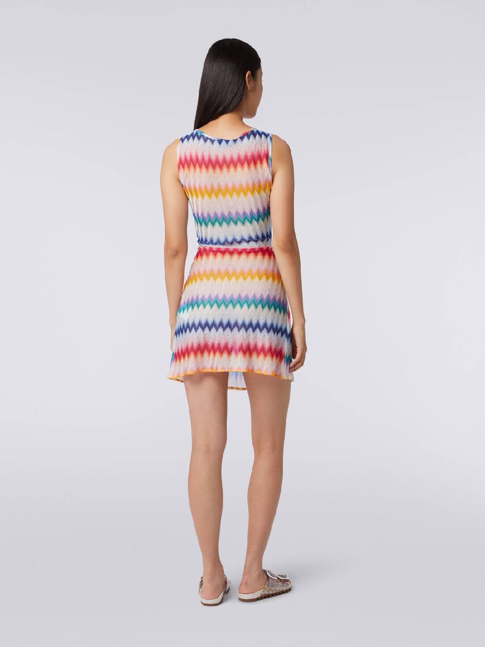 M Missoni Copricostume corto con scollatura torchon e stampa zig zag In vendita
