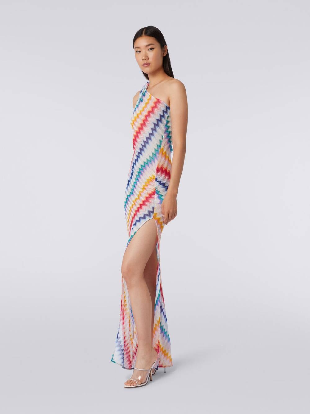 M Missoni Copricostume monospalla lungo con stampa zig zag Duty-free