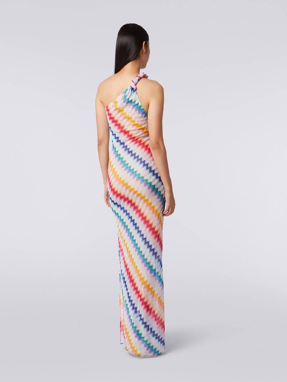 M Missoni Copricostume monospalla lungo con stampa zig zag Duty-free