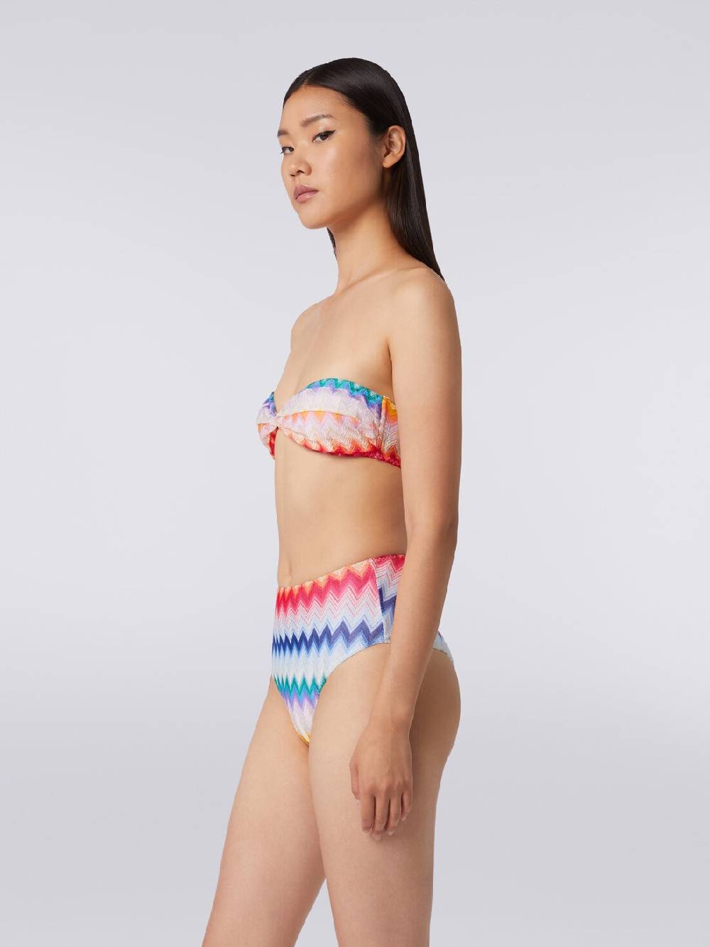 M Missoni Bikini con slip a vita alta in tessuto stampa zig zag 50% di sconto per tempo limitato