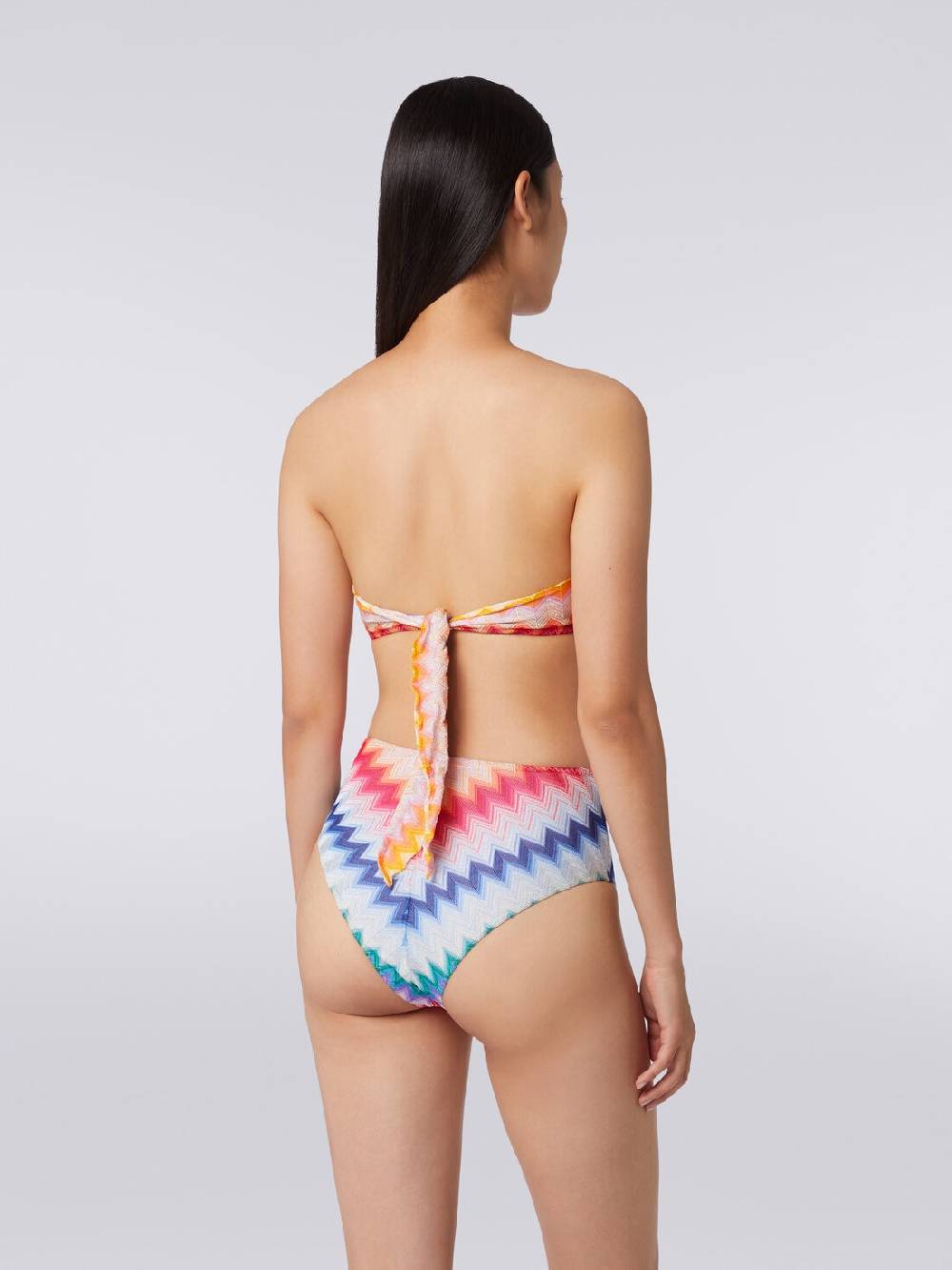 M Missoni Bikini con slip a vita alta in tessuto stampa zig zag 50% di sconto per tempo limitato