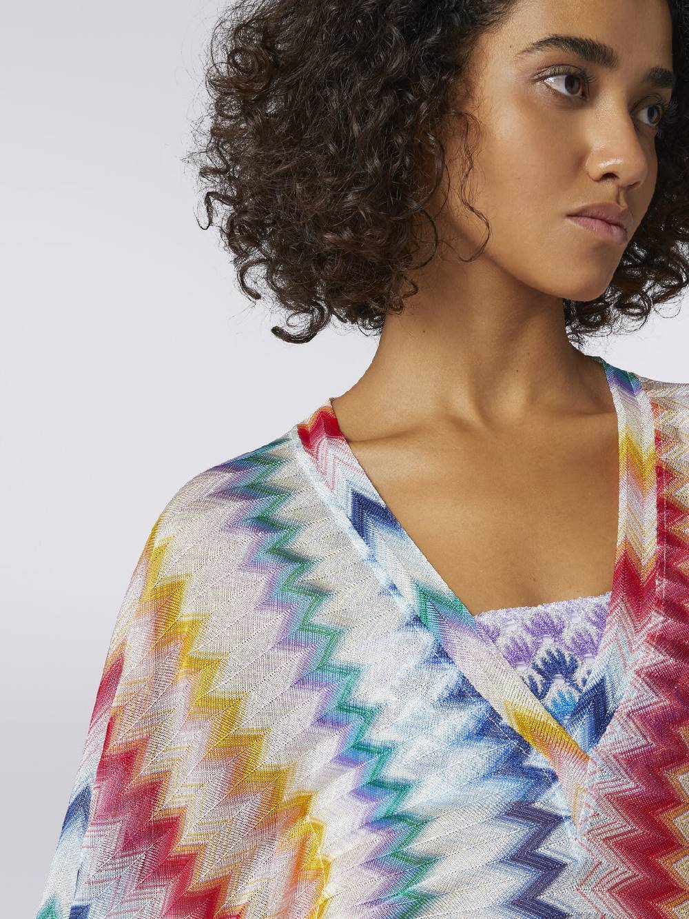 M Missoni Caftano copricostume corto in viscosa zig zag con lurex 2025