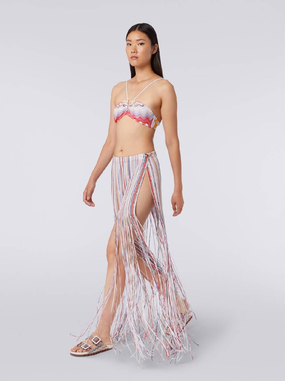 M Missoni Gonna lunga a portafoglio con frange e lurex Shopping Online