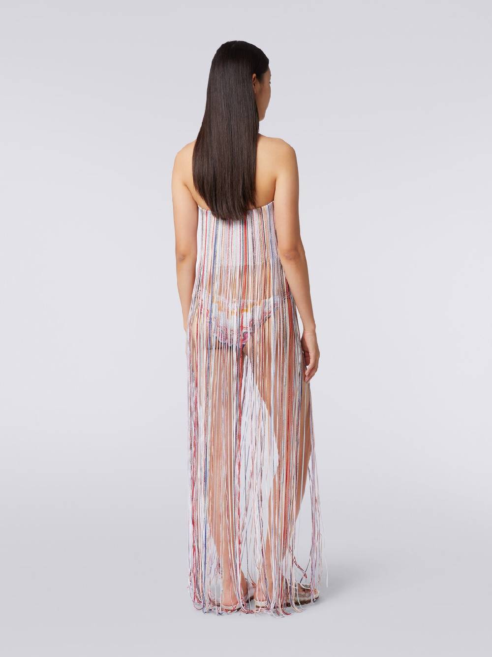 M Missoni Abito copricostume a bustier con frange e lurex Affare Del Giorno