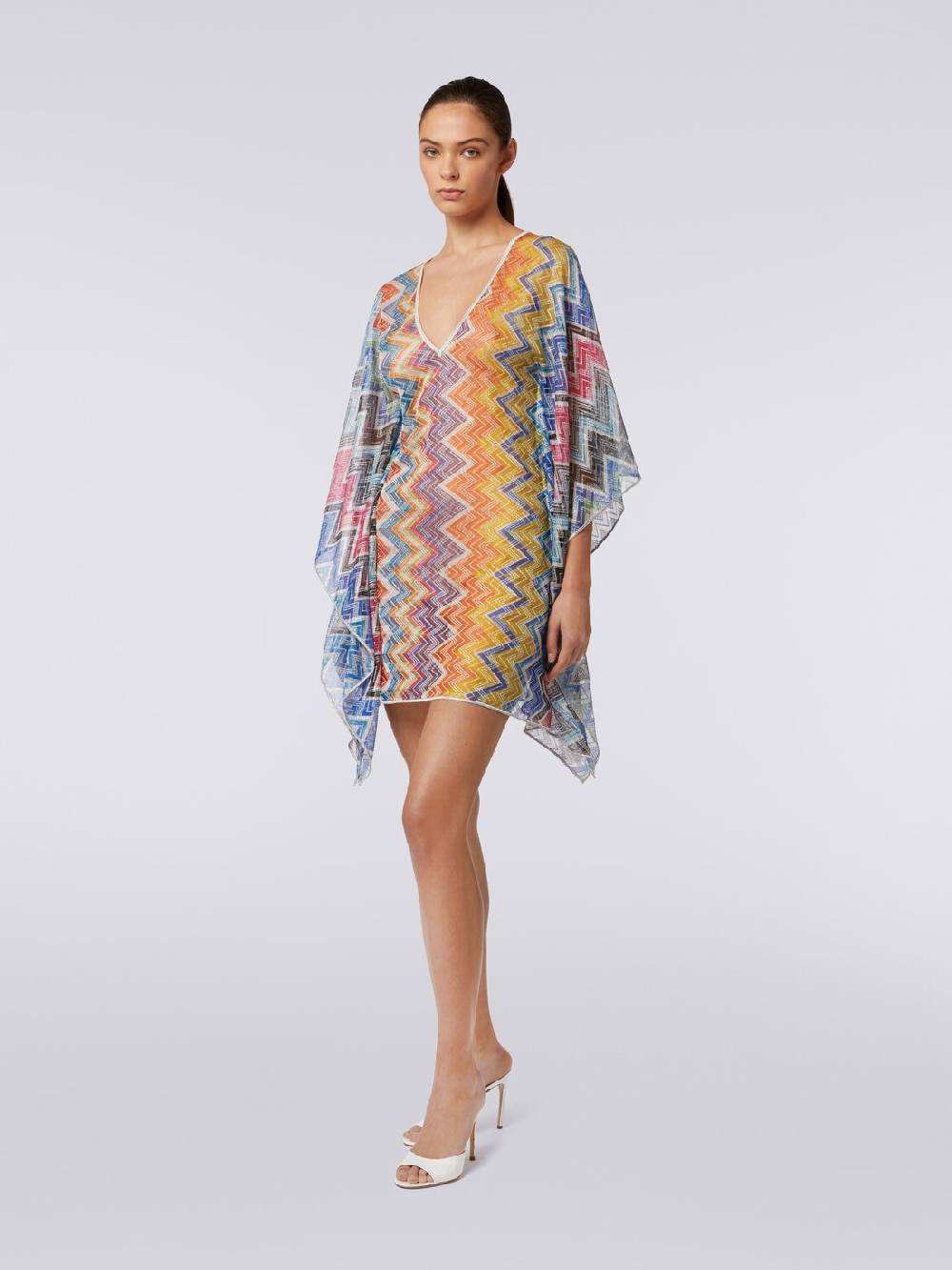 M Missoni Caftano copricostume corto zig zag con lurex Novità