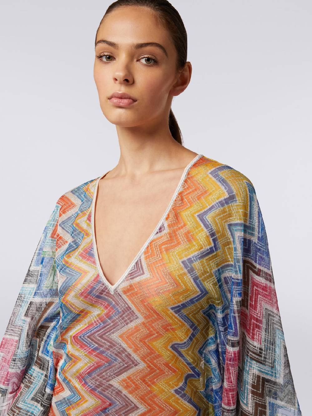 M Missoni Caftano copricostume corto zig zag con lurex Novità