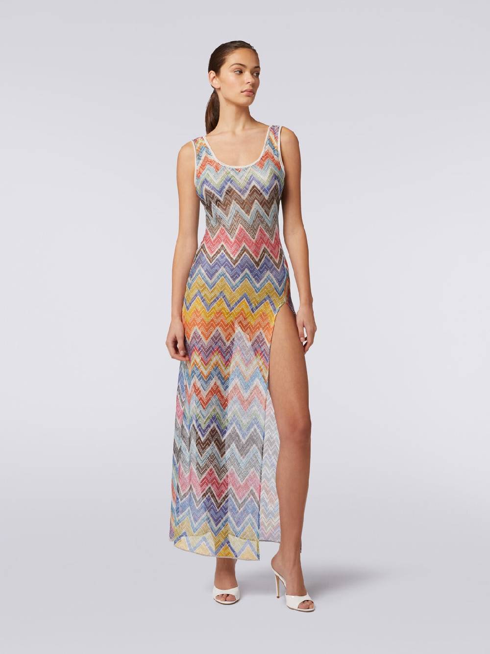 M Missoni Copricostume lungo stampa zig zag con lurex Presa