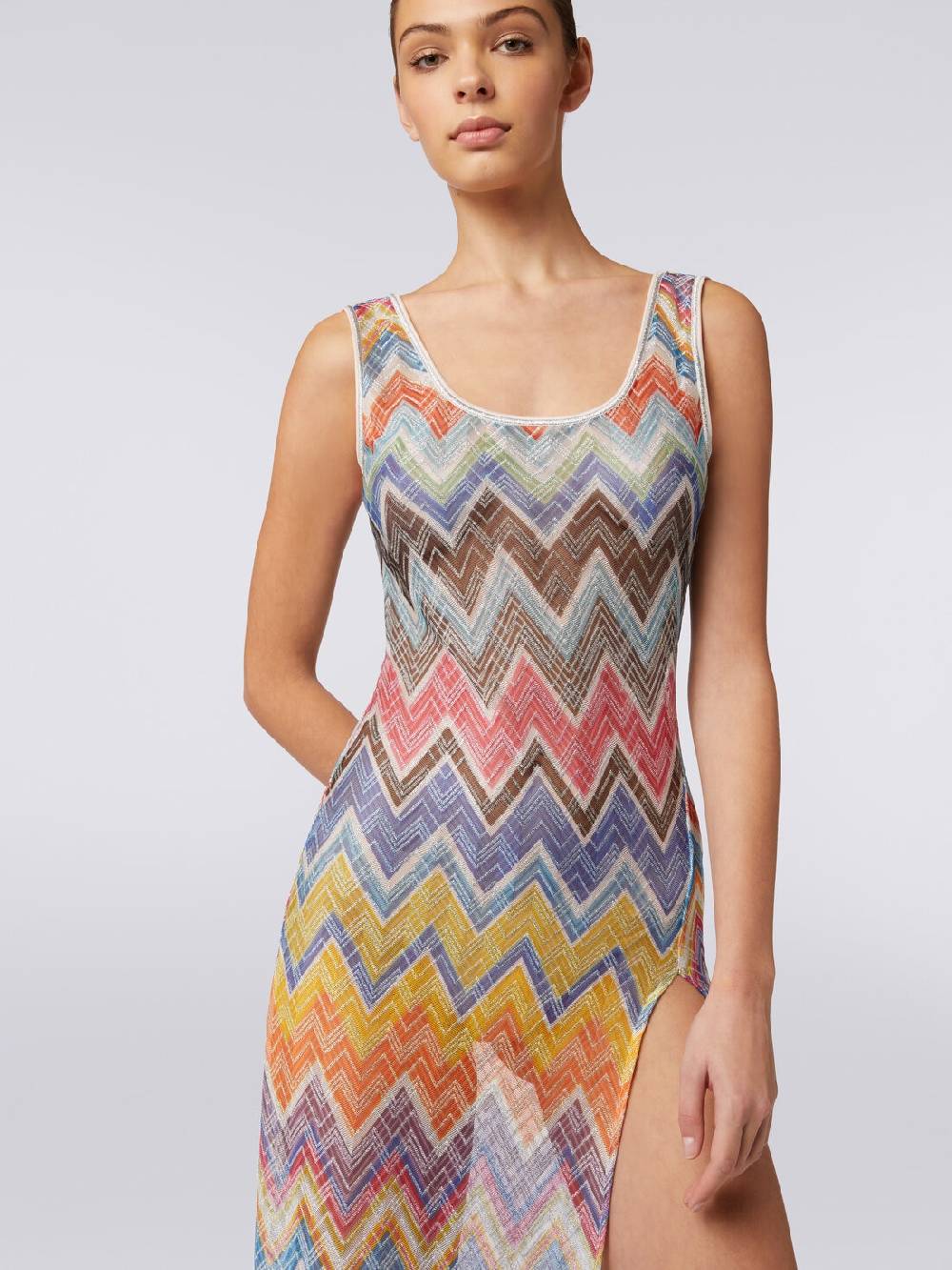 M Missoni Copricostume lungo stampa zig zag con lurex Presa