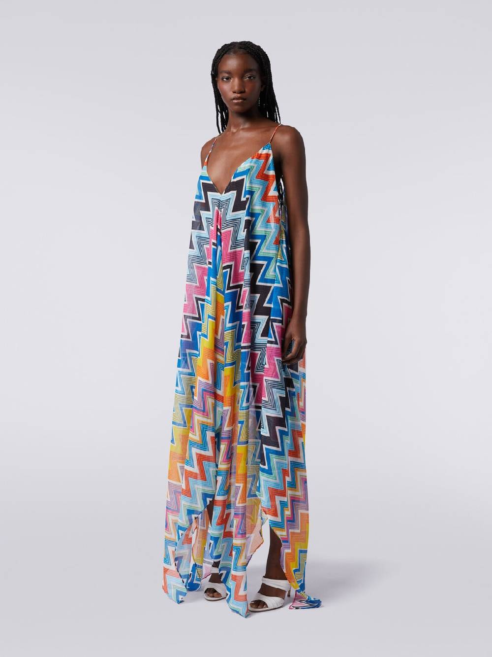 M Missoni Copricostume lungo taglio foulard in cotone e seta stampato Offerta