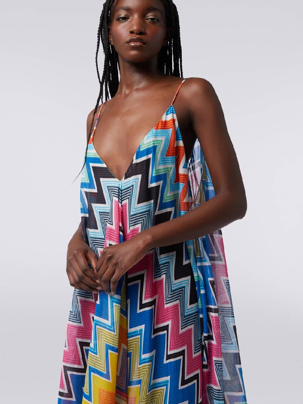 M Missoni Copricostume lungo taglio foulard in cotone e seta stampato Offerta