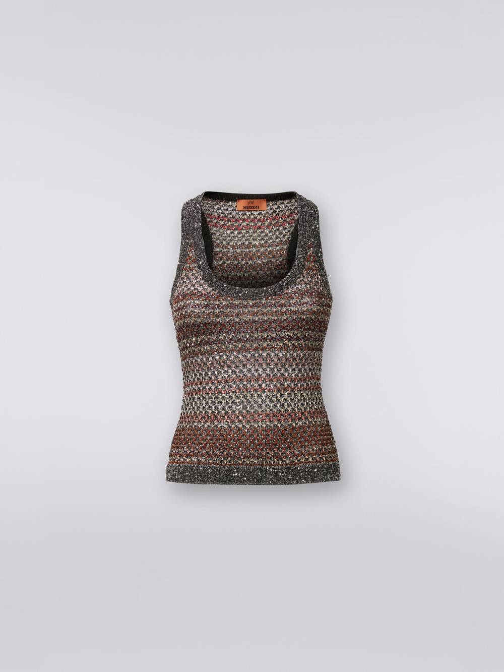 M Missoni Canottiera in maglia a rete con applicazione di paillettes Online