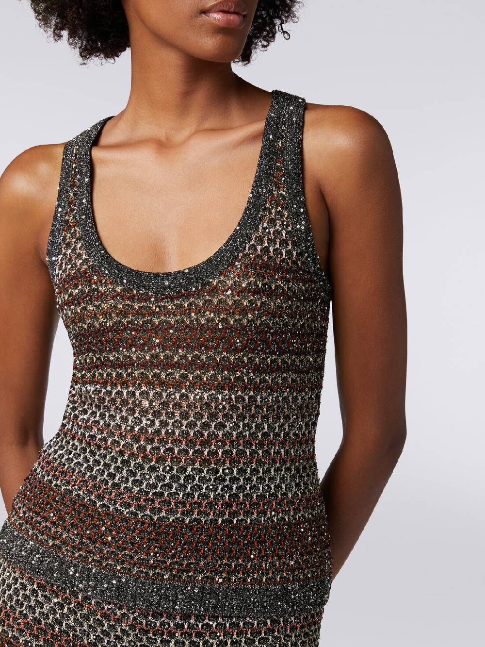 M Missoni Canottiera in maglia a rete con applicazione di paillettes Online