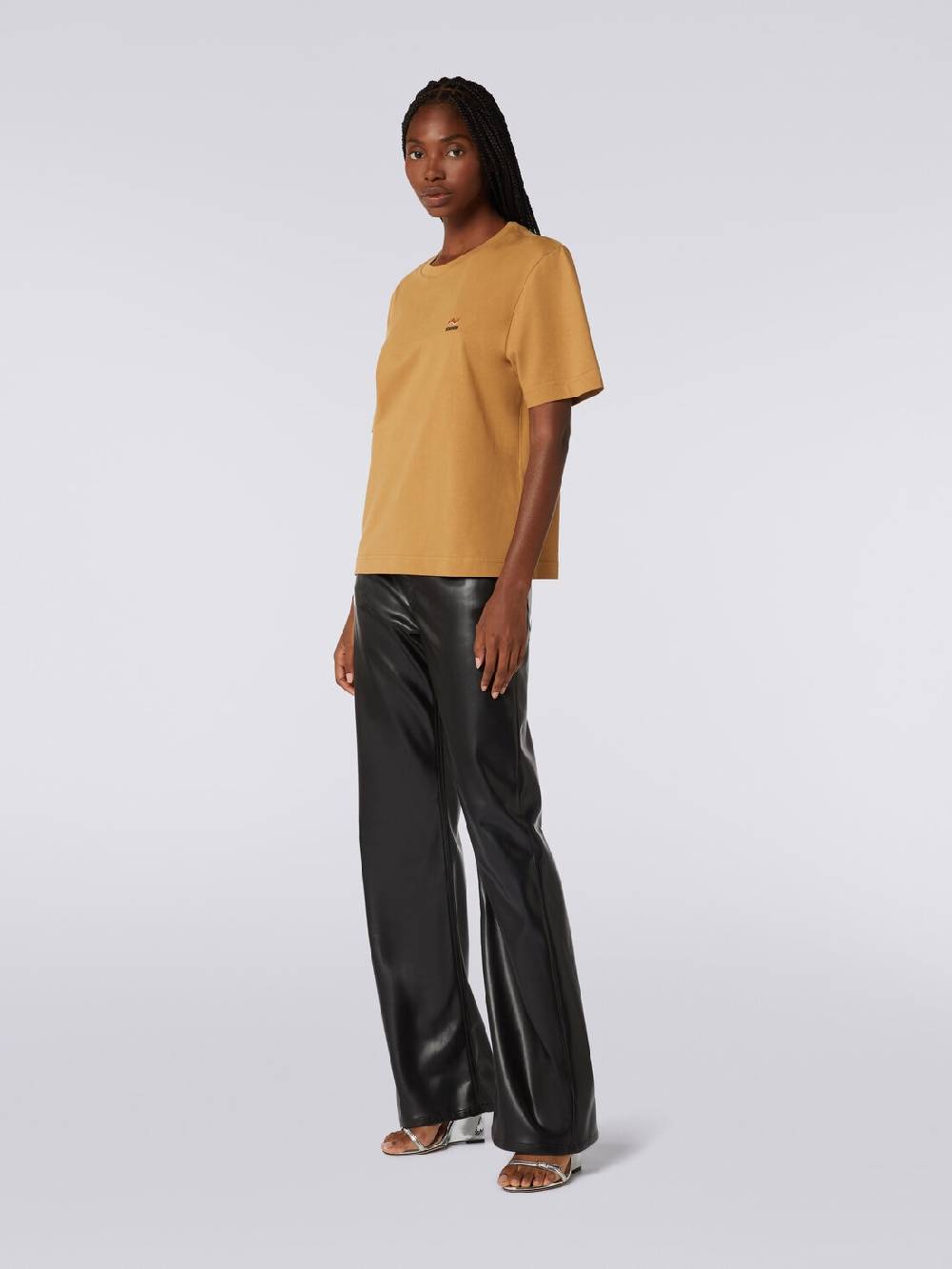 M Missoni T-shirt girocollo in cotone con ricamo e logo Outlet